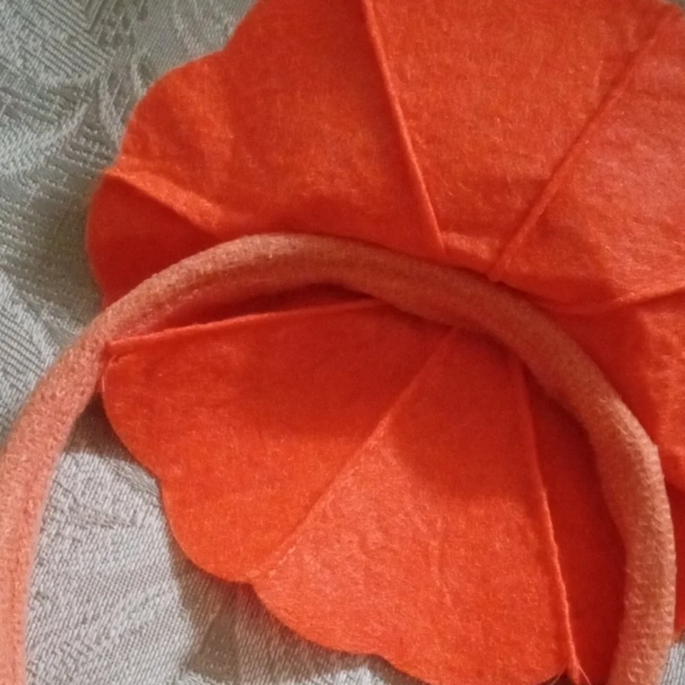 Kids Pumpkin Costume Hat with Green Stem